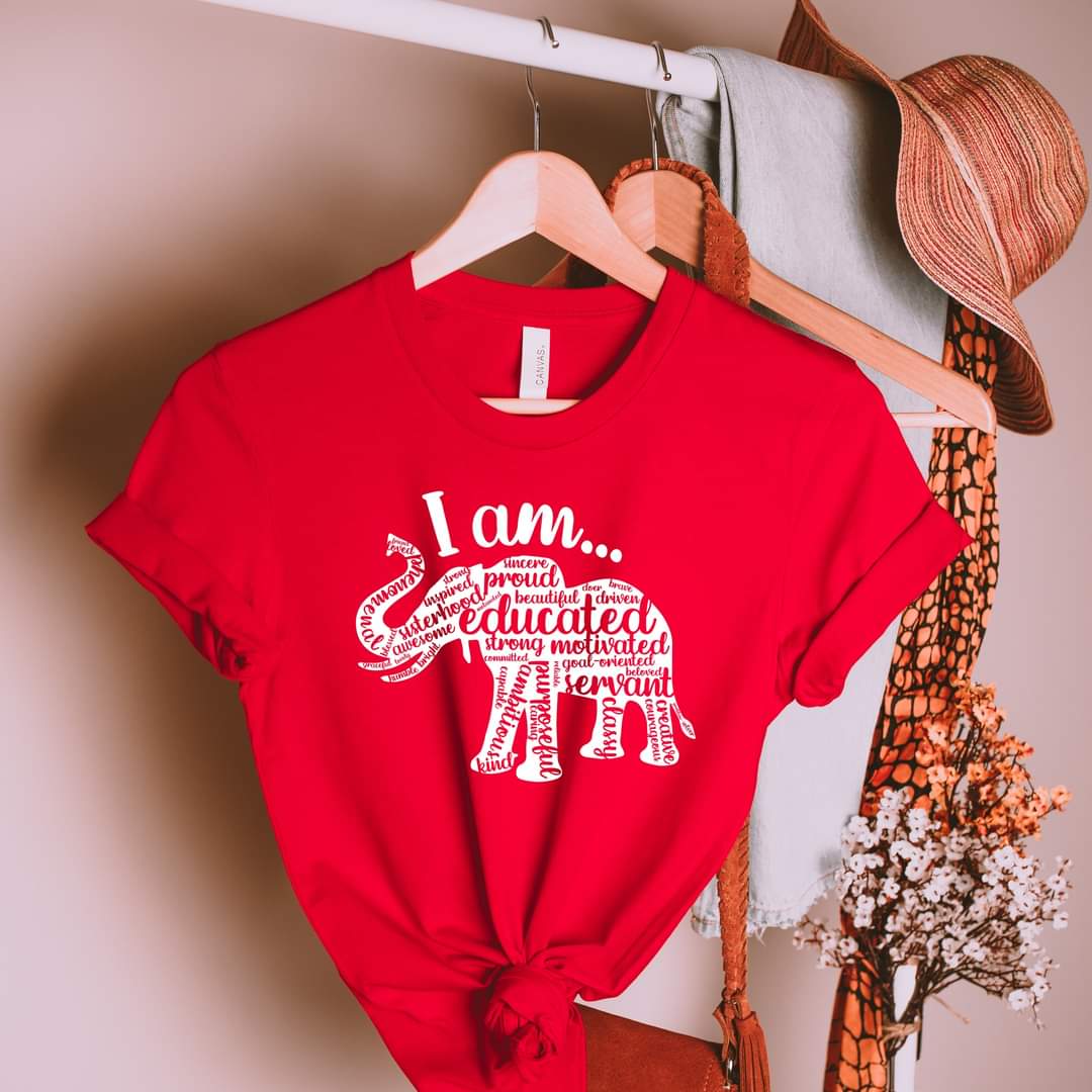 Elephant-red and white