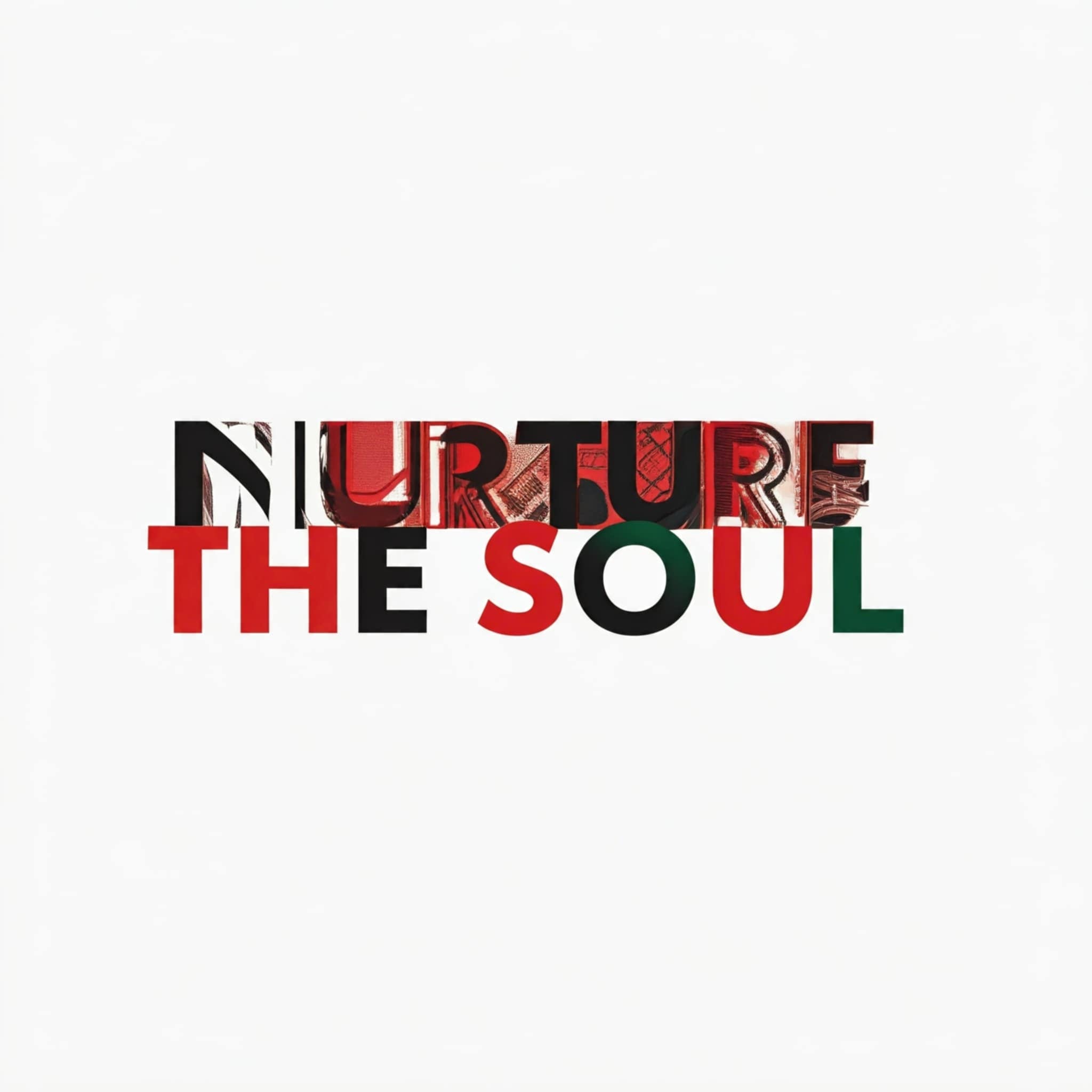 Nurture the Soul design featuring vibrant colors, celebrating Black culture on cotton shirts.