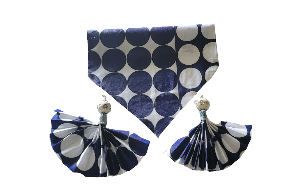 Matching Earrings & Dog Bandana Set